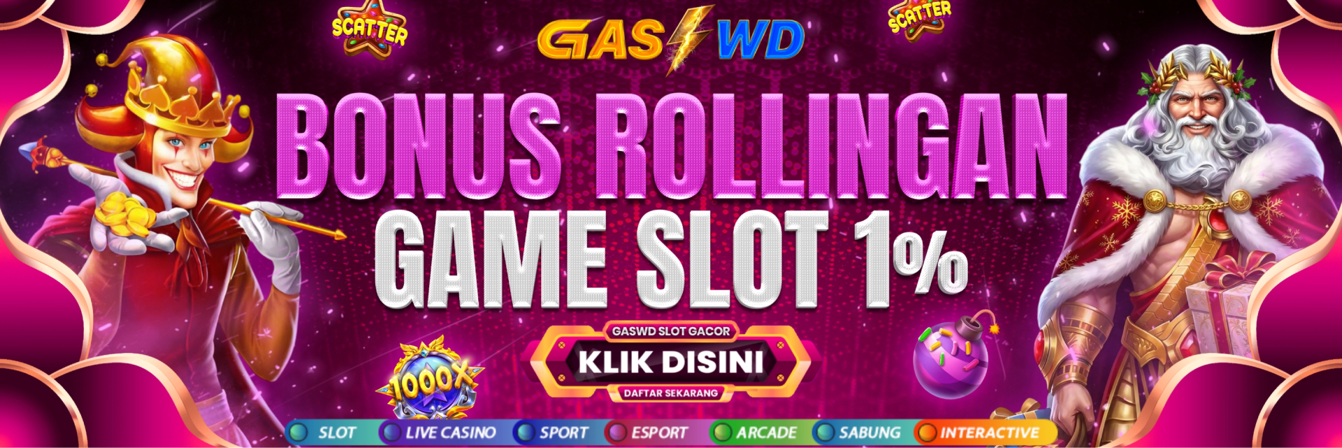 BONUS ROLLINGAN SLOT 1%